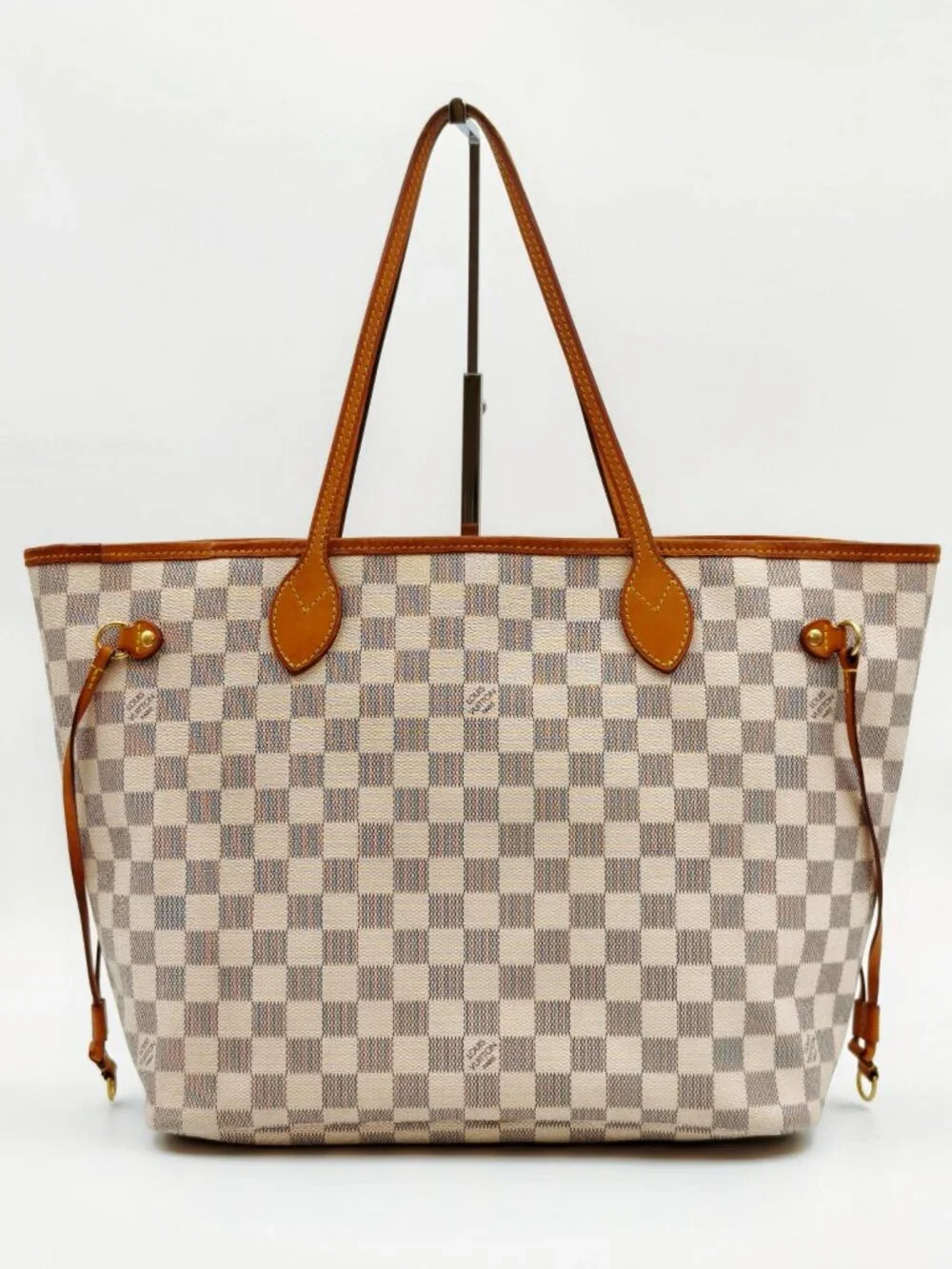 Louis Vuitton Neverfull MM Damier Azur Canvas Tote Shoulder Bag